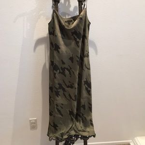 Camouflage green slip dress, never been worn.